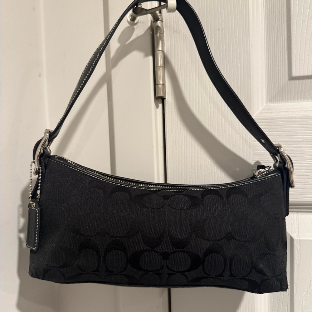 Coach Black Monogram Shoulder Bag